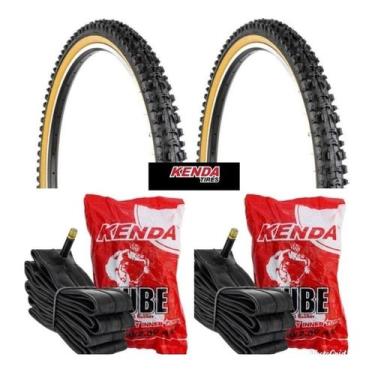 Imagem de Par Pneu Faixa Amarela 26x1.95 K816 Kenda +2 Câmara 26 Kenda