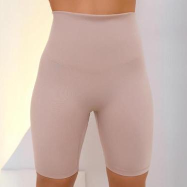 Imagem de Short Modelador Cós Alto com Compressão Média e Barbatanas Laterais - 