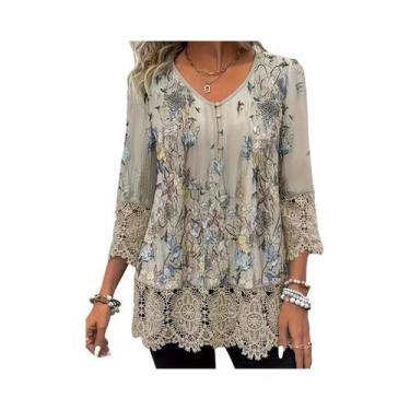 Imagem de Camiseta Casual Elegante De Manga Longa plus Size Para Mulheres, Estil