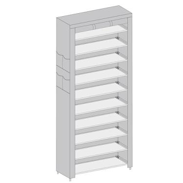 Imagem de CASAMAYA Sapateira com capas, organizador de sapateira de 10 camadas de altura, armazenamento de prateleira de sapatos de grande capacidade, comporta 40 pares de sapatos, organizador vertical de