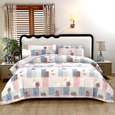 Imagem de SDY Edredom solteiro refrescante, gato sedoso, design legal de dupla face para quem dorme quente, inclui 1 edredom + 2 fronhas. Roupa de cama de gato para crianças, meninas, meninos e adolescentes.