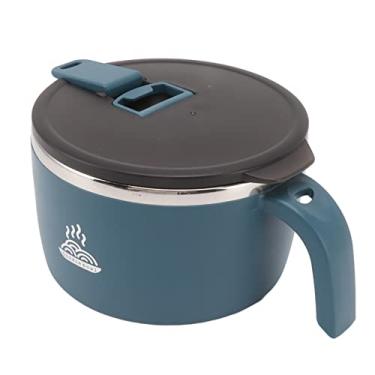 Imagem de aqxreight Tigela de MacarrãO Instantâneo de AçO Inoxidável Tigela de MacarrãO de 900ml Com Tampa para Dormitório Estudantil Trabalhador de Escritório Vermelho Seja para Aquecer MacarrãO Fácil de