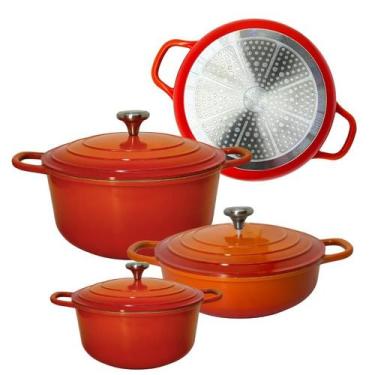 Imagem de Conjunto De 3 Panelas Caçarola Indução Florença Cerâmica Antiaderente 