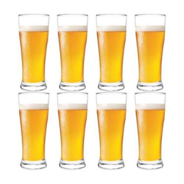 Imagem de Jogo 8 Copos de Cerveja Chopp Bar Pub de Vidro Rostock 300ml Cristar