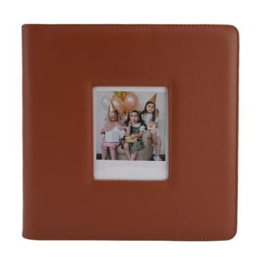 Imagem de Asixxsix Álbum de Fotos, 90x110mm, 288 Bolsos, Leve, Impermeável, em Pele PU, Portátil, Faça Você Mesmo, para Casamentos, Aniversários de Família, Bebés e Férias (Marrom)