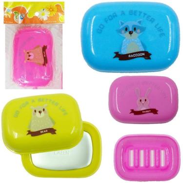 Imagem de Saboneteira Pia Plastico Oval Com Tampa 11X8X4,5Cm Na Solapa