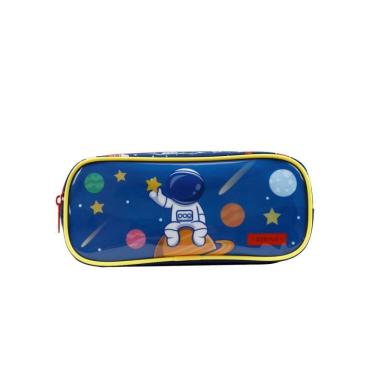 Imagem de Estojo Astronauta Azul 5x10x23cm - 100g  Poliéster/PVC 