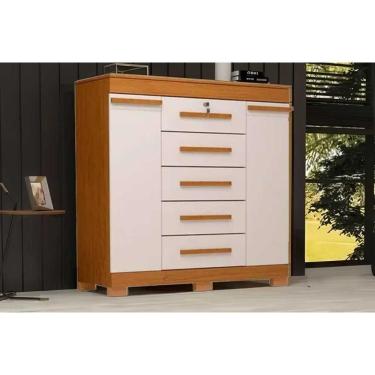 Imagem de Cômoda Casal 2 Portas E 5 Gavetas Diana Nature-off White - Acp
