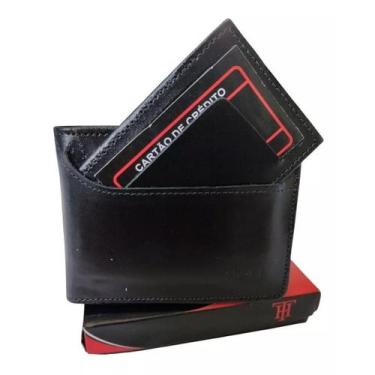 Imagem de Carteira Masculina Couro Clássica Com Ziper Original - TH, Preto