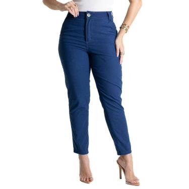Imagem de Calça Linho Sawary Mom - 281413 - azul 46-Feminino