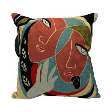 Imagem de Capa De Almofada Decorativa Abstrata Impressa Em 3D Picasso Para Sofá,