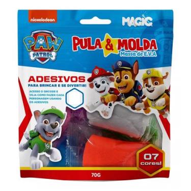 Imagem de Massinha De Modelar Patrulha Canina Pula E Molda Com Adesivos Azul Par