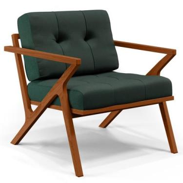 Imagem de Poltrona Decorativa Sala de Estar com Cintas de Corano Laís B04 Linho 