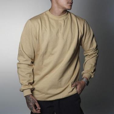 Imagem de Moletom Careca Masculino sem Capuz Inverno Quentinho Blusa de Frio Cas