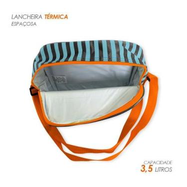 Imagem de Kit Mochila Infantil Escolar com 3 peças Tubarão Laranja - Rocie
