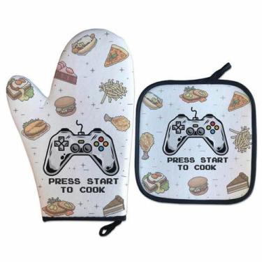 Imagem de Luva Térmica Para Forno Gamer Press  Start Presente Criativo - Geek Vi