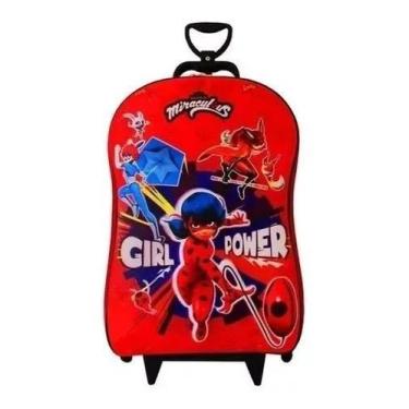 Imagem de Mochila Malinha Escolar Lady Bug 3d Impermeável 3rodinhas G - Maxtoy