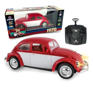 Imagem de Carrinho de controle remoto fuscao classicos - polibrinq, Vermelho