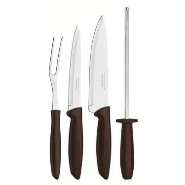 Imagem de Kit para Churrasco Plenus Marrom 4 Peças Tramontina