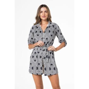 Imagem de Saída de Praia Chemise com Proteção UV e Cinto Lua Morena 30550, Grafi