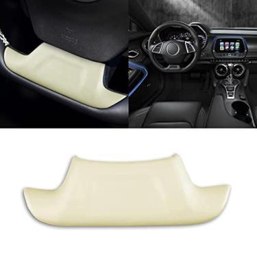 Imagem de FINMOKAL Para Chevrolet Camaro 2016-2021 Interior Em Couro Capa Inferior Do Volante Branco