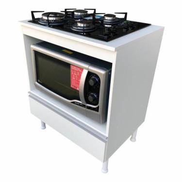 Imagem de Balcão Multiuso Cozinha Para Cooktop Micro/Forno 100% Mdf - Belli Móve