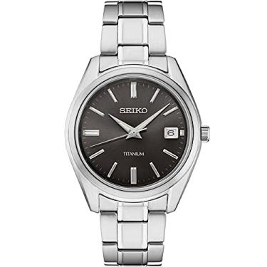 Imagem de Seiko Mostrador masculino Essential TI preto, Preto/Meia-noite, SUR375