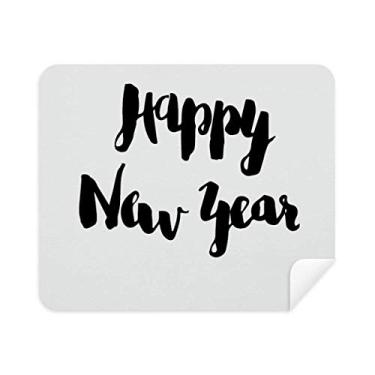 Imagem de Limpador de tela de pano de limpeza de escrita à mão Happy New Year 2 peças de tecido de camurça