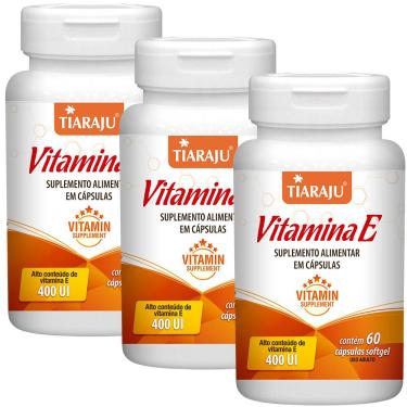 Imagem de Kit 3 Vitamina E 400Ui 60 Cápsulas Tiaraju 