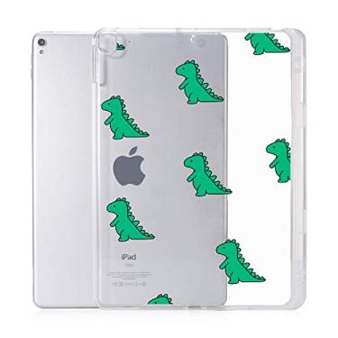 Imagem de JOYLAND Capa de almofada de dinossauro para iPad Pro de 10,5 polegadas (2017)/iPad Air 3 capa transparente de dinossauro verde flexível macio e transparente com suporte de lápis para iPad Pro de 10,5 polegadas / iPad Air 3 (dinossauro)