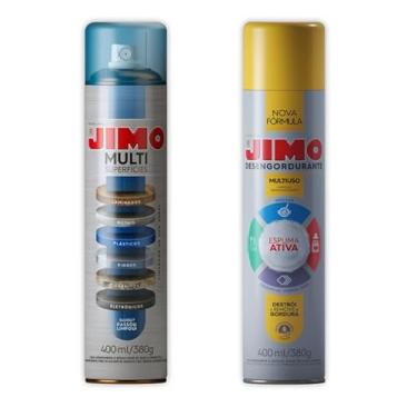 Imagem de Kit 1 Jimo Multi Superfícies Aerossol 400ml e 1 Jimo Desengordurante Multiuso 400ml