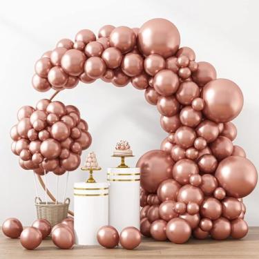 Imagem de Kit de Balões RUBFAC Rose Gold - 129 Unidades para Decoração de Festa