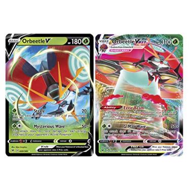 Imagem de Pokemon Vmax Card Set - Orbeetle VMAX 21/185 & Orbettle V 20/185 - Vivid Voltage - Ultra Rare Card Lot