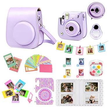 Imagem de WOGOZAN Mini 11 acessórios para câmera instantânea Fujifilm Instax Mini 11 incluem capa, filtros de cor, álbum de fotos, molduras 2 x 3, lente de selfie e adesivos (roxo) (sem câmera)