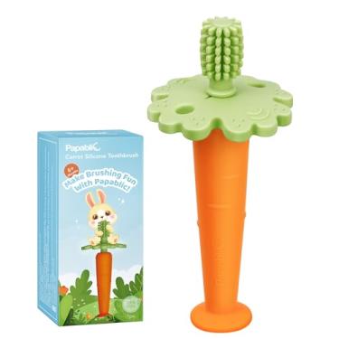 Imagem de Papablic Escova de dentes cenoura para bebês de 6 a 12 meses