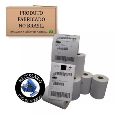 Imagem de 05 Rolos Etiqueta Couche Serrilha 10x15 100x150 Zebra Elgin - CBS Supr