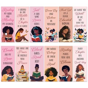 Imagem de Laffact Marcadores de livro com 240 peças, marcadores de página de leitura dupla face para meninas negras, presentes de livros para amantes de livros, acessórios de biblioteca escolar, 240 peças