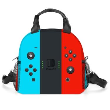 Imagem de WLRUEZN Lancheira reutilizável isolada para mulheres, lancheira de jogos para homens, lancheira isolada com alça de ombro ajustável para escritório, caminhadas, pesca, trabalho, piquenique,