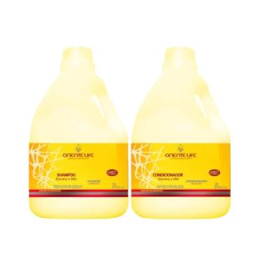 Imagem de Kit Shampoo e Condicionado Banana e Mel Profissional - 2L