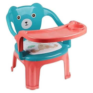 Imagem de Cadeira infantil de Alimentação Ursinho com apito Cadeira Infantil para Refeições (Coral/Verde)