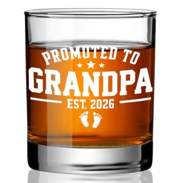 Imagem de Ymzkpoa Promovido ao vovô 2026, presentes engraçados de copo de uísque para homens, presente de bourbon para Natal, aniversário, dia dos pais, presente de anúncio de gravidez -43