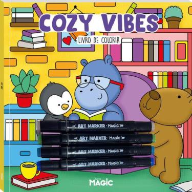 Imagem de Livro - Colorir Cozy Vibes - Com 4 Canetinhas