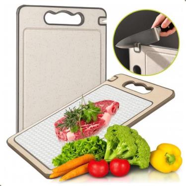 Imagem de Tabua de Corte Aço Inox Com Afiador e Triturador Dupla Face - Relimax