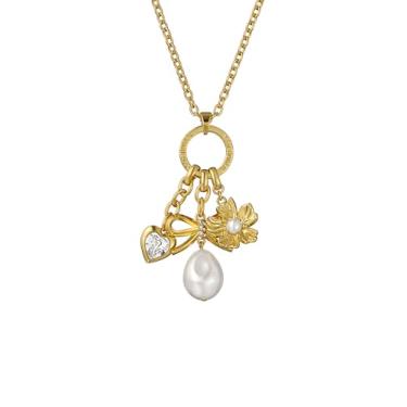Imagem de Ted Baker Colar com pingente de ícone London Isadora para mulheres (ouro/pérola e cristal)