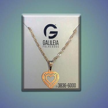 Imagem de Colar folheado 18k coração - GALILEIA FOLHEADOS 