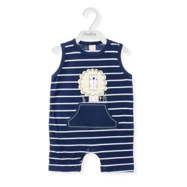 Imagem de Banho de Sol Curto Bebê Otolina Leão Azul Marinho M-G - Otolina My Bab