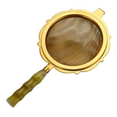 Imagem de Filtro de chá de metal fino vintage: Coador de chá de cobre retrô vintage coador de cobre Kungfu funil de chá chinês Kongfu conjunto de utensílios para cerimônia de chá de folhas soltas