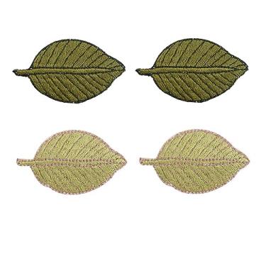 Imagem de Leadigol 4 peças de grampo de cabelo de folhas verdes bordadas, vintage, folha, planta, grampo, bico de pato, grampo de cabelo bonito para mulheres