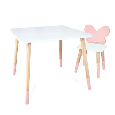 Imagem de Kit Mesa e Cadeira Infantil Borboletinha - Eita Casa Perfeita, Rosa be