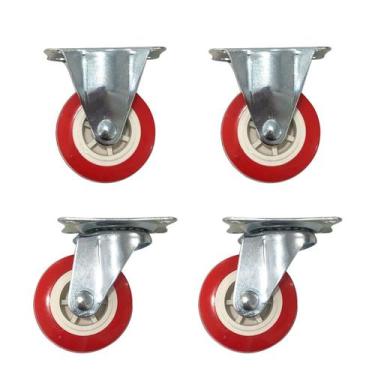 Imagem de 4 Rodas Rodízios Giratório e Fixo Bancada Carrinho 5cm - Saint Plus